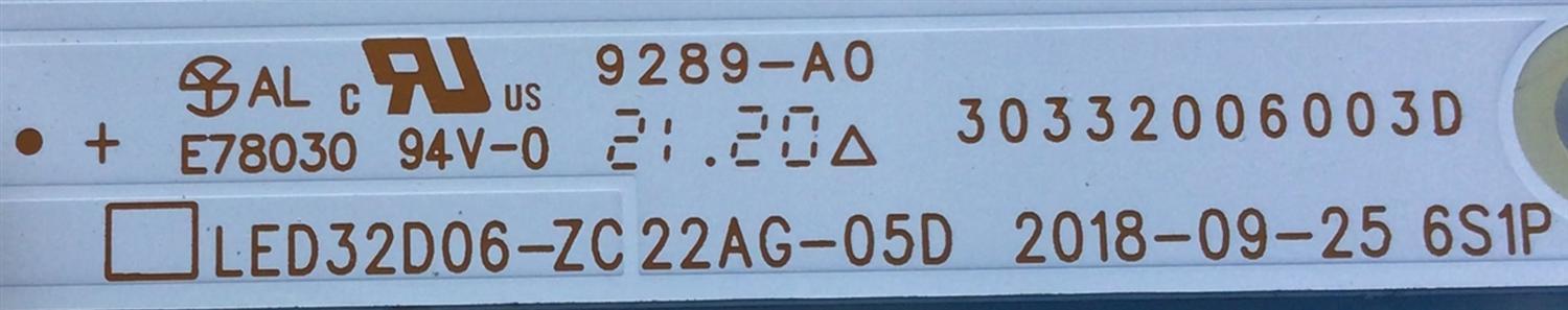 KIT DE LED'S PARA TV INSIGNIA ((2 PIEZAS)) / NUMERO DE PARTE LED32D06-ZC22AG-05D / 30332006003D / 30332006003E / 32000M10 / 210517AF1 / PANEL PT320CT01-1 / MODELO NS-32F202NA22 - Imagen 3